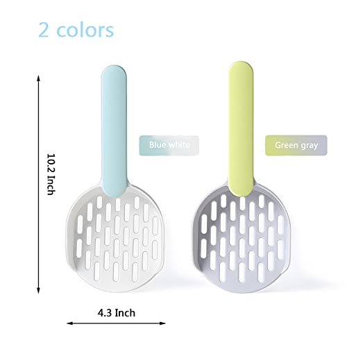 Xhuidz 2 Piezas Pala arenero Gato de plástico, Arena Gatos con Mango Antideslizante, Pala de Basura para Gatos ​Durable Cat Litter Scoop Recoge cacas para el Gatito del Animal doméstico