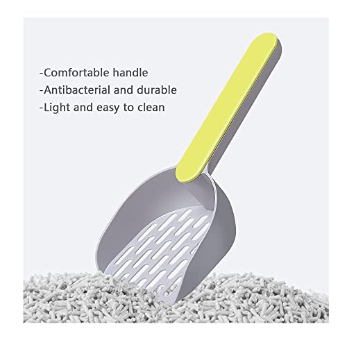 Xhuidz 2 Piezas Pala arenero Gato de plástico, Arena Gatos con Mango Antideslizante, Pala de Basura para Gatos ​Durable Cat Litter Scoop Recoge cacas para el Gatito del Animal doméstico