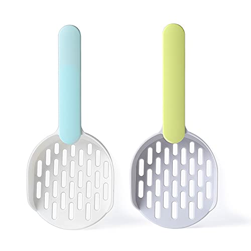 Xhuidz 2 Piezas Pala arenero Gato de plástico, Arena Gatos con Mango Antideslizante, Pala de Basura para Gatos ​Durable Cat Litter Scoop Recoge cacas para el Gatito del Animal doméstico
