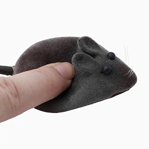 XIAN 5 piezas de ratón gato gatito juguete peludos falsos ratones rata chirrido sonido divertido nuevo