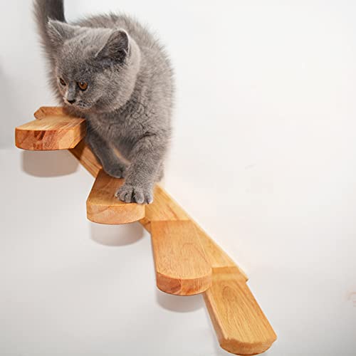 XIANGBEI Escaleras de gato de madera maciza de goma ideal para escalar fácil de instalar estantes para gatos juguetones montados en la pared para gatos montados en la pared