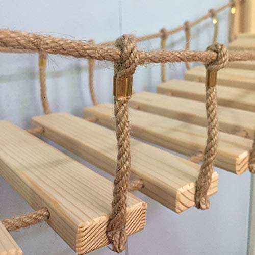 xiaofeng214 Puente de Gato de Madera montado en la Pared, Rascado de Sisal, para Saltar, Muebles para Mascotas de 90cm (Color : Wood Cat Bridge, Tamaño : 90cm)
