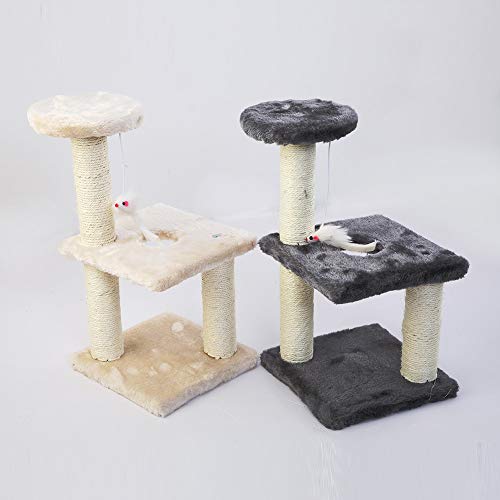 xiaofeng214 Rascadores para Gatos pequeños, rascadores para Gatos, Marco de Escalada, rascador para Gato, árbol, casa, Muebles para Gatos (Color : Beige, Tamaño : 20cm x 20cm x 40cm)
