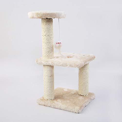 xiaofeng214 Rascadores para Gatos pequeños, rascadores para Gatos, Marco de Escalada, rascador para Gato, árbol, casa, Muebles para Gatos (Color : Beige, Tamaño : 20cm x 20cm x 40cm)