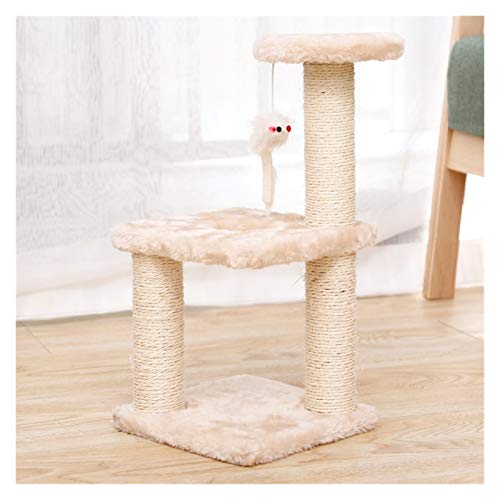 xiaofeng214 Rascadores para Gatos pequeños, rascadores para Gatos, Marco de Escalada, rascador para Gato, árbol, casa, Muebles para Gatos (Color : Beige, Tamaño : 20cm x 20cm x 40cm)