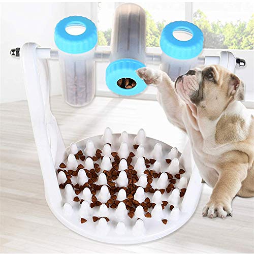 xihan123 Comedero para Perros Gel De Sílice Comedero Perros Lento Personalidad Dispensador Comida Gatos para Viaje Cámping Uso Doméstico Exterior Cachorro Y Gatito Blue