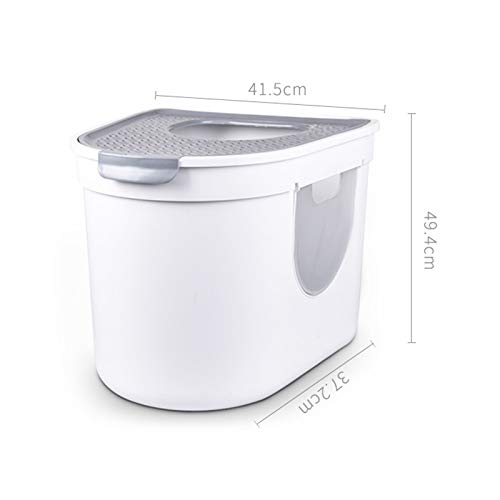 xilinshop Caja de Arena para Mascotas Top Entry Cat Litter Box Gatito Grande Kitty Cajas de Arena encerrada Gatos Aseo Easy Clean Cat Potty, 16.3"× 14.6" × 19.4" Suministros de Mascotas