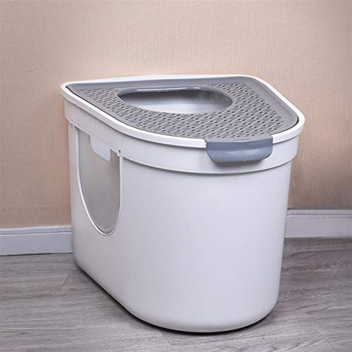 xilinshop Caja de Arena para Mascotas Top Entry Cat Litter Box Gatito Grande Kitty Cajas de Arena encerrada Gatos Aseo Easy Clean Cat Potty, 16.3"× 14.6" × 19.4" Suministros de Mascotas