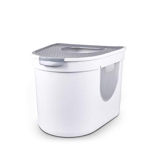 xilinshop Caja de Arena para Mascotas Top Entry Cat Litter Box Gatito Grande Kitty Cajas de Arena encerrada Gatos Aseo Easy Clean Cat Potty, 16.3"× 14.6" × 19.4" Suministros de Mascotas