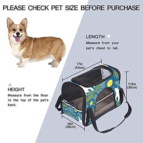 Xingruyun Bolsa de Transporte para Mascotas Galaxia de los Osos Polares Transportín Perro Gato Transpirable Bolsa para Mascotas con Correa 43x26x30 cm