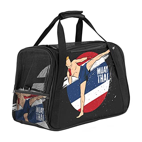Xingruyun Transportín Perro Gato Luchador De Muay Thai Bolsa De Transporte Plegable para Mascotas Transpirable Portador De Viaje para Perro Y Gato 43x26x30 cm