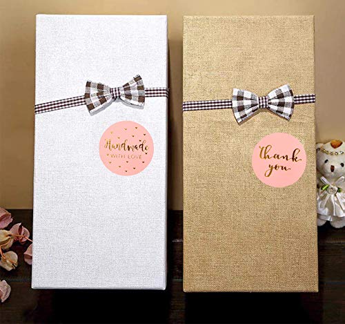 Xingsky 1000 Piezas Etiquetas Hecho a Mano,Pegatinas Redondas,Etiqueta para Hornear Decoración para Bolsas de Regalo Tarjetas,Sobres