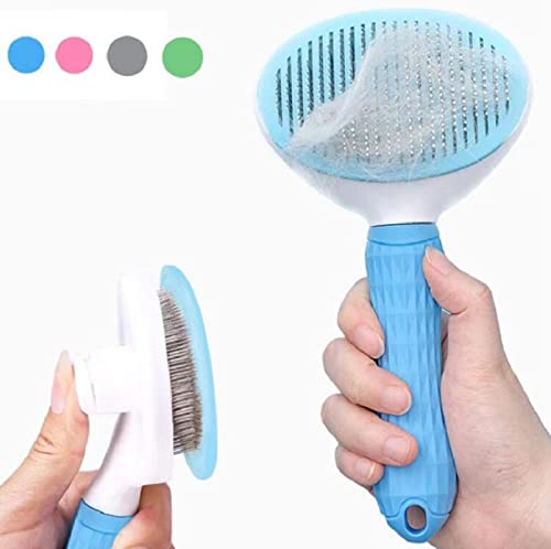 XKUN Cepillo para Perros Peinado para Perros Peine Peinera Cat Flea Mascotas Suministros para Mascotas Peine Peine Cat Comiencho Herramientas Herramientas De Aseo Automático Cepillo Trimmer-Pink