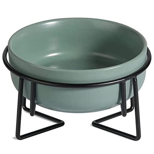 XKUN Cuenco Elevado para Perros Cerámica Levantada con Soporte De Metal, Alimentador De Mascotas Elevado Antideslizante, Alimentos Inclinados Y Tazón De Alimentación De Agua para Gato-Red