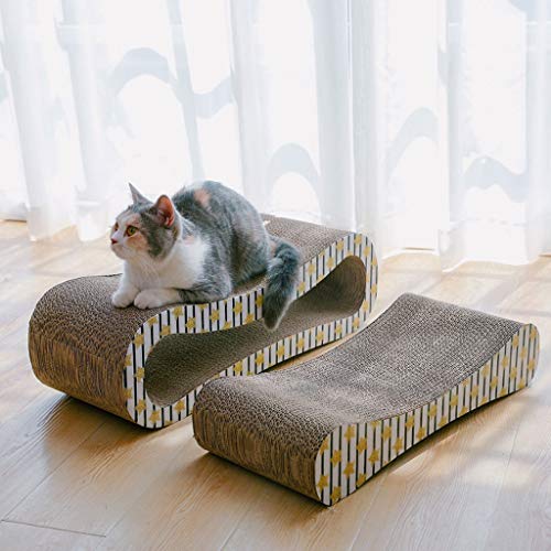 XMCF Cat arañazos cartón 2 en 1 Cat Scratcher Corrugado Papel Cat Rasguño Juguetes Pet Bed Lounge Sofá Sofá Gatito Tablero de arañazos for Garras Rascador Juguete para Gatos (Color : B)