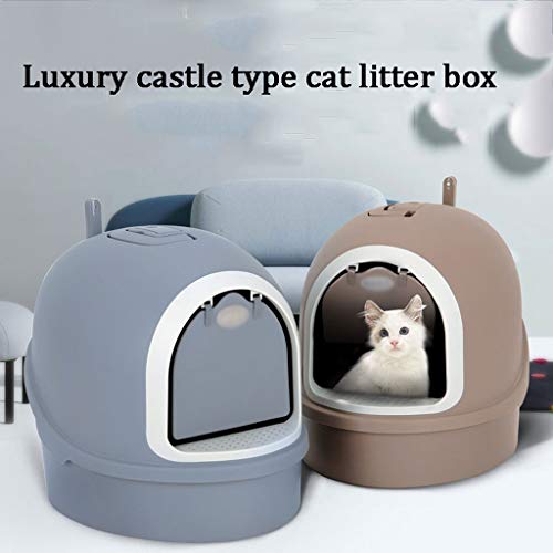 Xu Yuan Jia-Shop Sanitario Gato Lavadero de Gatos Lavabo Grande for Gatos Lavabo de Tiro Orinal Completamente Cerrado Orinal Grande Espacio for Gatos Gato Aseo Caja de Arena (Color : Gray)