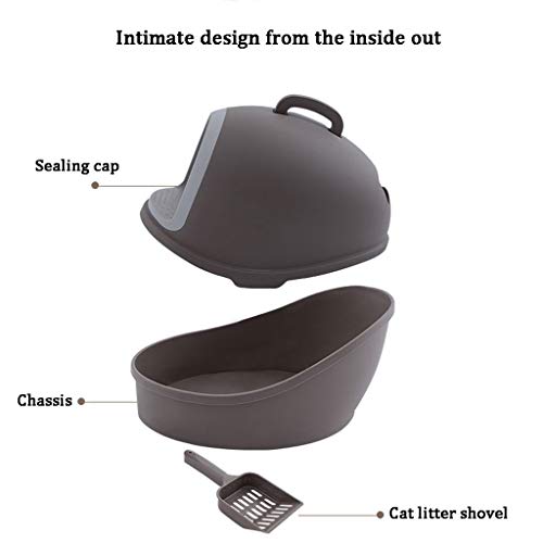 Xu Yuan Jia-Shop Sanitario Gato Lavadero de Gatos Lavabo Grande for Gatos Lavabo de Tiro Orinal Completamente Cerrado Orinal Grande Espacio for Gatos Gato Aseo Caja de Arena (Color : Gray)
