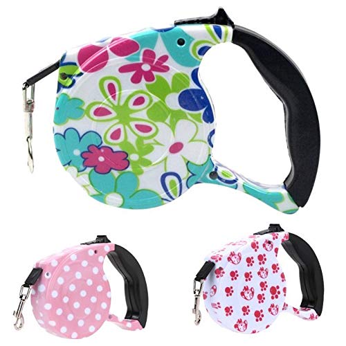 XUXIN Zhaochen Perro de Mascota 5M retráctil Correas for Perros Gato Cachorro de tracción de Cuerda a pie de Plomo for Correas Pequeño Mediano Dog Pet Products Collar de Perro (Size : White Claw)