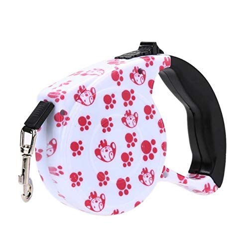 XUXIN Zhaochen Perro de Mascota 5M retráctil Correas for Perros Gato Cachorro de tracción de Cuerda a pie de Plomo for Correas Pequeño Mediano Dog Pet Products Collar de Perro (Size : White Claw)