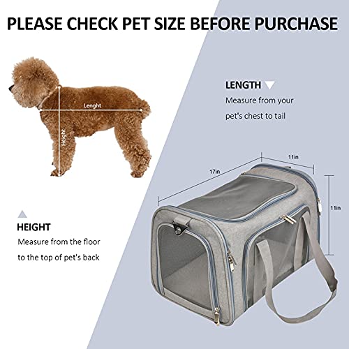 XXW Portátil Portátil, Transpirable Pequeño Portador De Perros Bolsa Plegado Acolchado Correa De Hombro Pet Transportador para Cachorros Cats Fleece Mat,Negro
