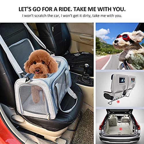XXW Portátil Portátil, Transpirable Pequeño Portador De Perros Bolsa Plegado Acolchado Correa De Hombro Pet Transportador para Cachorros Cats Fleece Mat,Negro