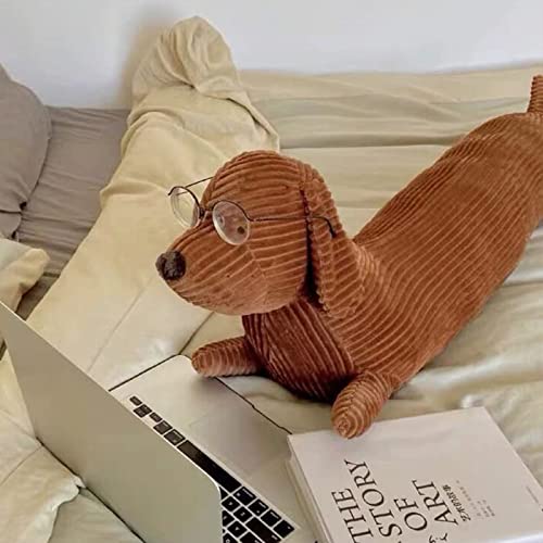 XYCDAWN Peluches para Perros Dachshund de 21,7 Pulgadas, Animales de Peluche para Perros Dachshund, Linda Almohada para Abrazos de Felpa para Perros Dachshund, Peluches de Dibujos Animados Suaves