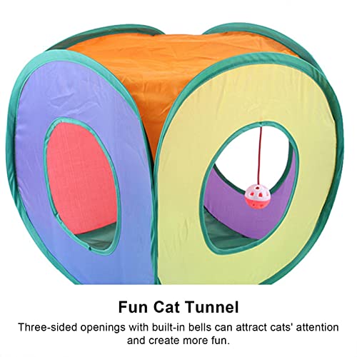 Y3 Túnel para gatos en el interior, plegable, cubo para gatos, divertido, tienda de campaña, juguete para escondite para gatos, gatitos, perros pequeños, entrenamiento, arco iris