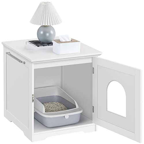 Yaheetech Arenero para Gatos Medianos Cajas de Arena para Gatos con Puerta y Entrada Casa para Gatos 48,5x51x51,5cm