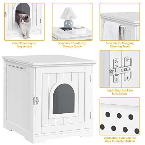 Yaheetech Arenero para Gatos Medianos Cajas de Arena para Gatos con Puerta y Entrada Casa para Gatos 48,5x51x51,5cm