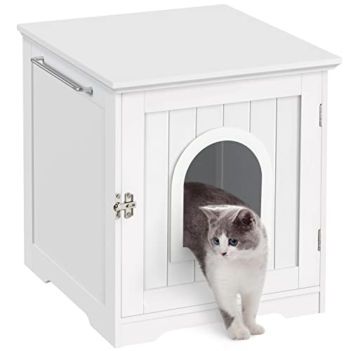 Yaheetech Arenero para Gatos Medianos Cajas de Arena para Gatos con Puerta y Entrada Casa para Gatos 48,5x51x51,5cm