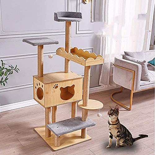 YAMMY Árbol para Gatos, Marco para trepar para Gatos, Marco para trepar para Gatos con Hoja de Loto, Nido para Gatos, Plataforma de Buceo integrada, Tablero para agarrar, (árbol para Gatos)