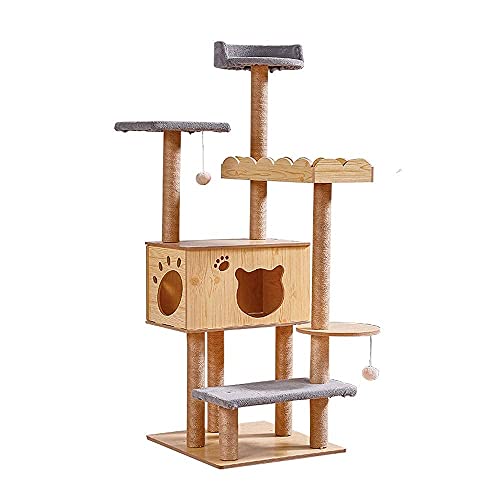 YAMMY Árbol para Gatos, Marco para trepar para Gatos, Marco para trepar para Gatos con Hoja de Loto, Nido para Gatos, Plataforma de Buceo integrada, Tablero para agarrar, (árbol para Gatos)