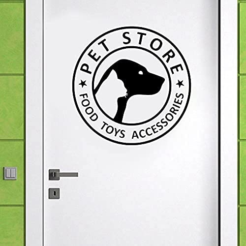 YBHNB Pegatina De Salón De Peluquería para Mascotas, Amantes De La Tienda De Mascotas, Perro, Gato, Clínica Veterinaria, Pegatinas para Ventana, Decoración De Puerta, 2080