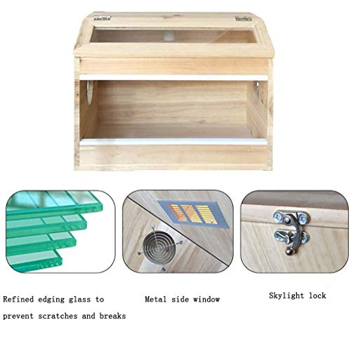YCDJCS Caja de Madera Caja de Vivarium Crianza Ver Lagarto Tortuga Serpiente Jaula Hábitat Transporte Pet Shop Caja del Gato del Perro casa del Animal doméstico (Color : Brown, Size : 80 * 40 * 40cm)