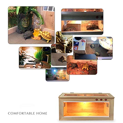 YCDJCS Caja de Madera Caja de Vivarium Crianza Ver Lagarto Tortuga Serpiente Jaula Hábitat Transporte Pet Shop Caja del Gato del Perro casa del Animal doméstico (Color : Brown, Size : 80 * 40 * 40cm)