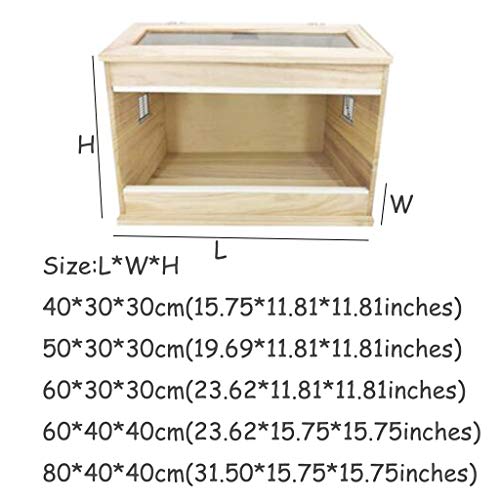 YCDJCS Reptil Casas de Madera Caja de Vivarium Crianza Ver Lagarto Tortuga Serpiente Jaula Hábitat Transporte Caja Pet Shop Caja del Gato del Perro casa del Animal doméstico