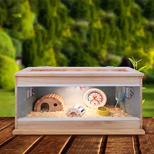YCDJCS Reptil Casas de Madera Caja de Vivarium Crianza Ver Lagarto Tortuga Serpiente Jaula Hábitat Transporte Caja Pet Shop Caja del Gato del Perro casa del Animal doméstico