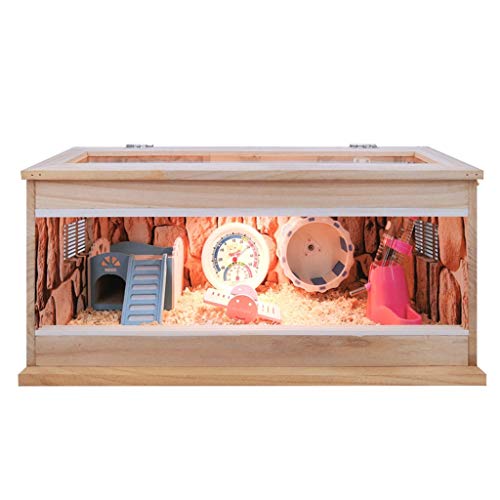 YCDJCS Reptil Casas de Madera Caja de Vivarium Crianza Ver Lagarto Tortuga Serpiente Jaula Hábitat Transporte Caja Pet Shop Caja del Gato del Perro casa del Animal doméstico