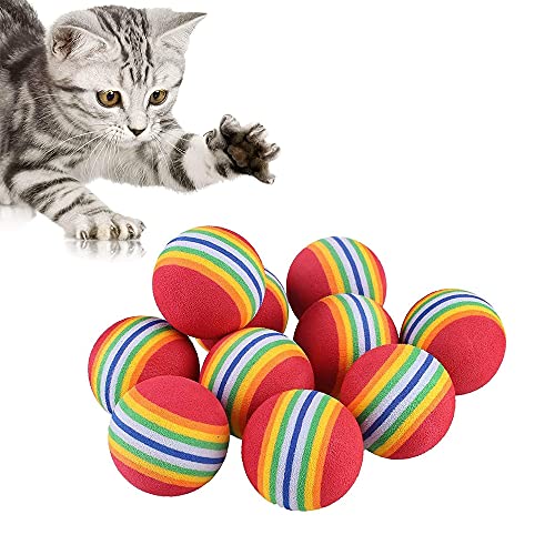 YeenGreen Gatos de la Pelota de Juguete, 20PCS Pelota Gatos Juguete Bola de Esponja Pelota Juguete Gato de Espuma Suave, para Perros y Gatos Funny Gato Bola para Jugar Entrenar al Gato