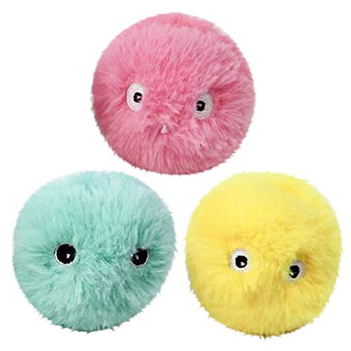 YFZHF 3 Piezas de Juguetes interactivos para Gatos, Bolas de Hierba gatera,3 Sonidos de Canto de Animales realistas Pro Indoor Cat Kitten Juguete de Gato con Sonido automático