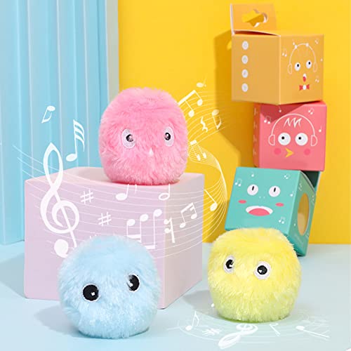 YFZHF 3 Piezas de Juguetes interactivos para Gatos, Bolas de Hierba gatera,3 Sonidos de Canto de Animales realistas Pro Indoor Cat Kitten Juguete de Gato con Sonido automático