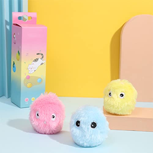 YFZHF 3 Piezas de Juguetes interactivos para Gatos, Bolas de Hierba gatera,3 Sonidos de Canto de Animales realistas Pro Indoor Cat Kitten Juguete de Gato con Sonido automático