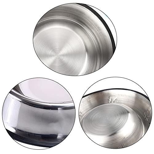 Yhuasia Comedero Gato y Perro, 3 Piezas Cuencos Antideslizantes Gatos, Acero Inoxidable Cuencos Gatos, Comedero para Perro, Cuencos para Gatos, para Gato Hámster Pequeño Cachorro Perros Animales