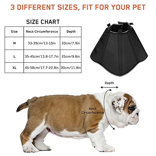 Yideng Collar de Cono para Perro para cirugía Cuello Suave de Elizabethan con Hebilla Ajustable Collar de recuperación de Mascotas con diseño Reflectante para recuperación de Perro Gato cirugía (XL)