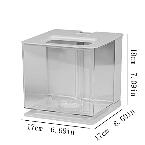 YIFEI2013-SHOP acuarios Escritorio Creativo Tanque de Peces LED Luz Pequeño Pez Goldfish Fighting Tank Sin Cambio de Agua Decoración Tanque de Peces Ornamentales peceras (Color : Pink)