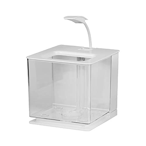 YIFEI2013-SHOP acuarios Escritorio Creativo Tanque de Peces LED Luz Pequeño Pez Goldfish Fighting Tank Sin Cambio de Agua Decoración Tanque de Peces Ornamentales peceras (Color : Pink)