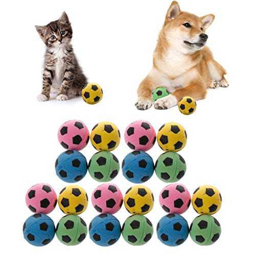 YIFEIJIAO, 20 Piezas de Pelota de Goma EVA sin Ruido para Gatos, Pelotas de fútbol de Espuma Suave para Juguetes para rascar Gatos