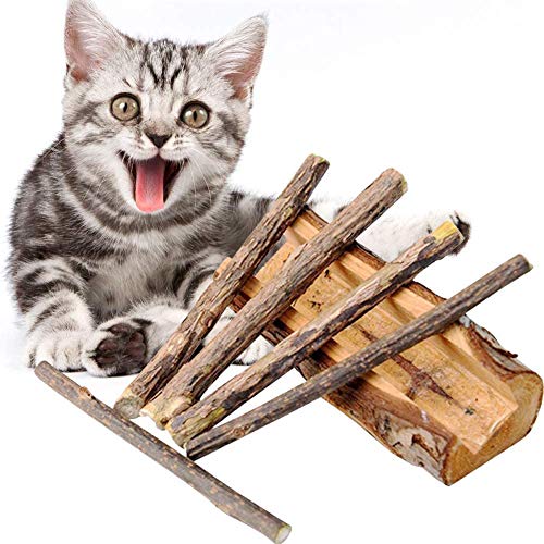 YIHAO Catnip Sticks 40 PCS Organic Cat Catnip Toys Natural Plant Matatabi Silver Vine Chew Sticks Cleaning Teeth Molar Tools Kitten Cat Chew Toy Natural Catnip