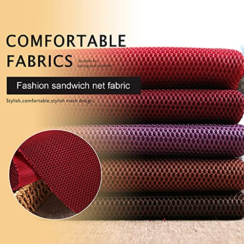 Yinian Tela Malla Sándwich 3D Material Hecho A Mano DIY Grueso Fuerte Resistente Al Desgaste Transpirable Sofá Funda Asiento Coche Cojín Mascotas Tela Gato Hamaca Cama Colgante(Color:Púrpura)