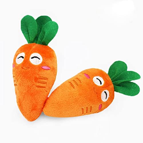 yisily 1 Paquete Cachorro Chirrido Peluche Juguetes De Zanahoria Lindo Juguetes para Perros De Peluche para Mascotas Pequeñas